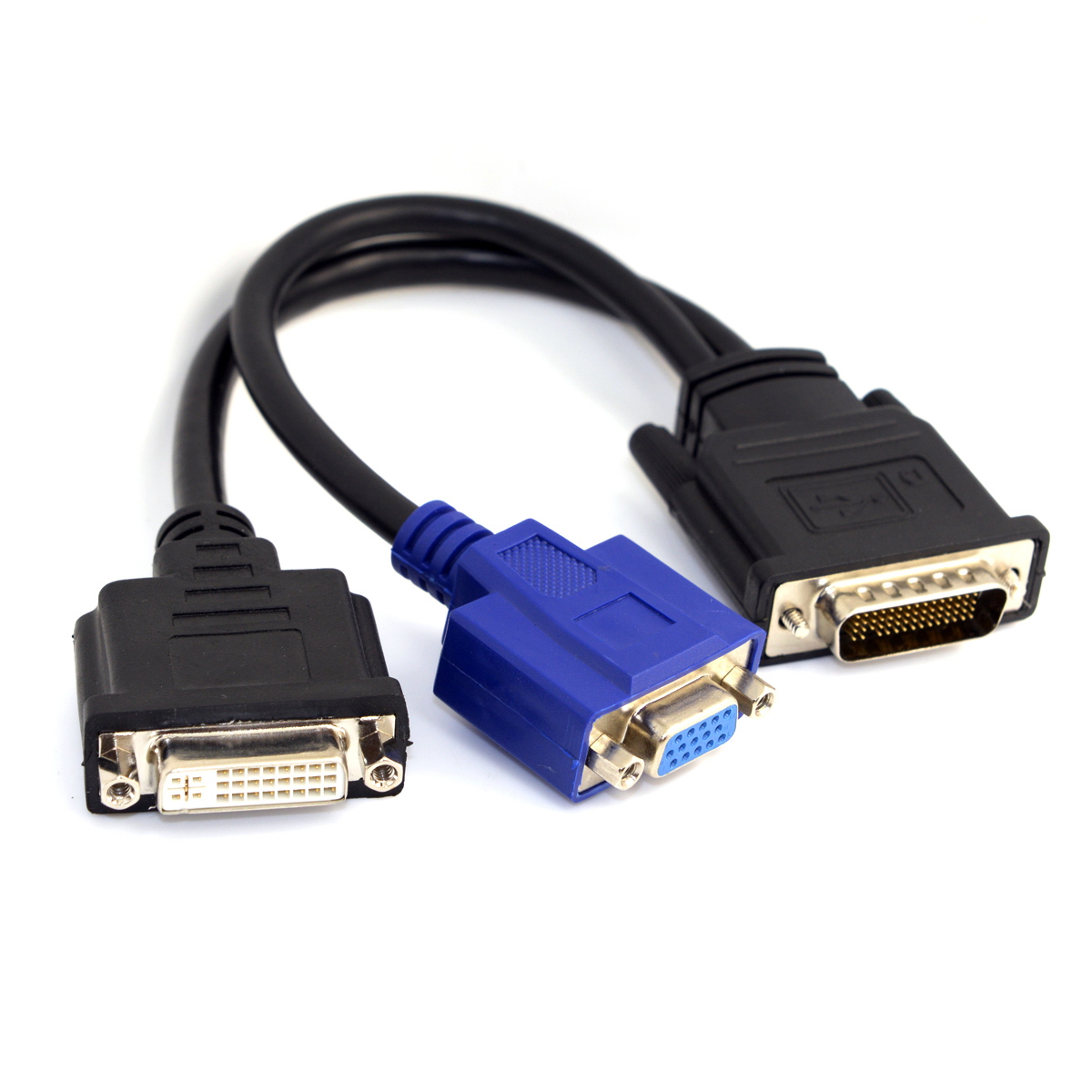 YIWENTEC DMS 59 Pin Male to DVI VGA Female Dual Monitor Extension Cable Adapter for LHF Graphics Card (dms 59 pin Dual vga+dvi) D0504