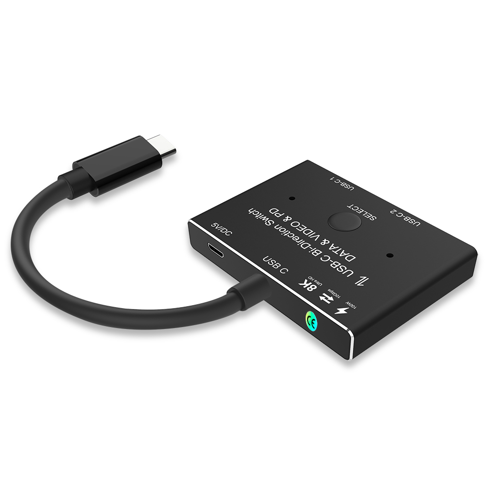 thumbnail image 2 of CableDeconn USB-C 3.1 Bi-Directional Switch Adapter – 8K 10Gbps 2-Way Splitter Converter, 10cm 2 of 4