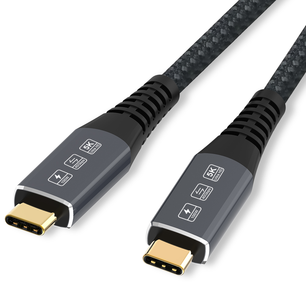 YIWENTEC USB4 5K Cable M/M USB-C Compatible with TB 3 5K/4K 60Hz Video 40Gbps Data Transmissions Rate 20V 5A 100W Power Delivery 3in1 USB-C Cable for Monitors External SSD eGPU  B0101