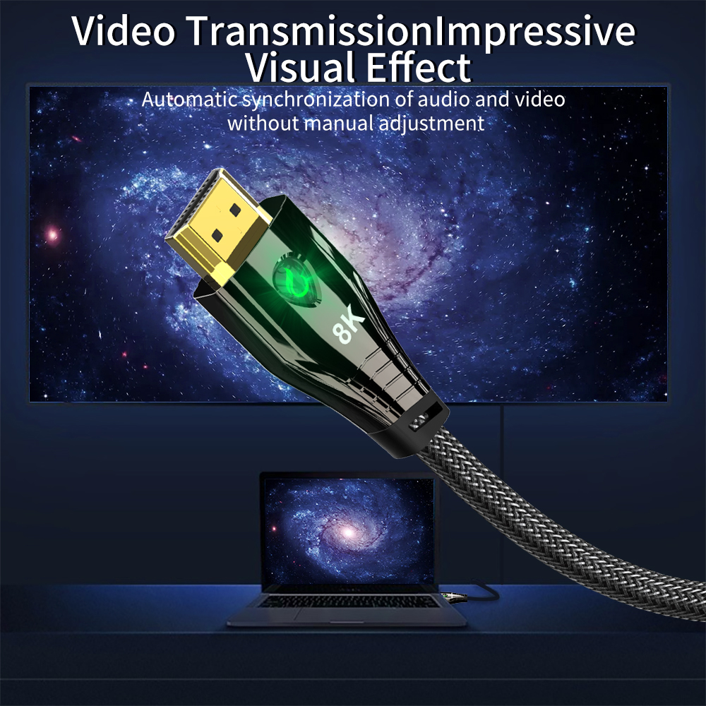 YIWENTEC USB Type-C to HDMI 8K 2.1 Cable 25cm Male to Female 8K@60Hz  4K@120Hz UHD HDR High Speed 48Gbps Thunderbolt 3 Compatible for HDTVs  Projectors