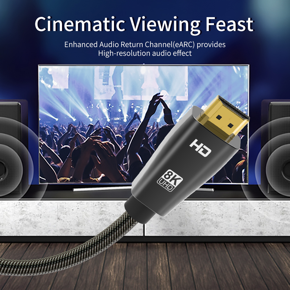 Câble HDMI eARC 8K60Hz 2.1 48Gbps Dolby Vision - Cibertek