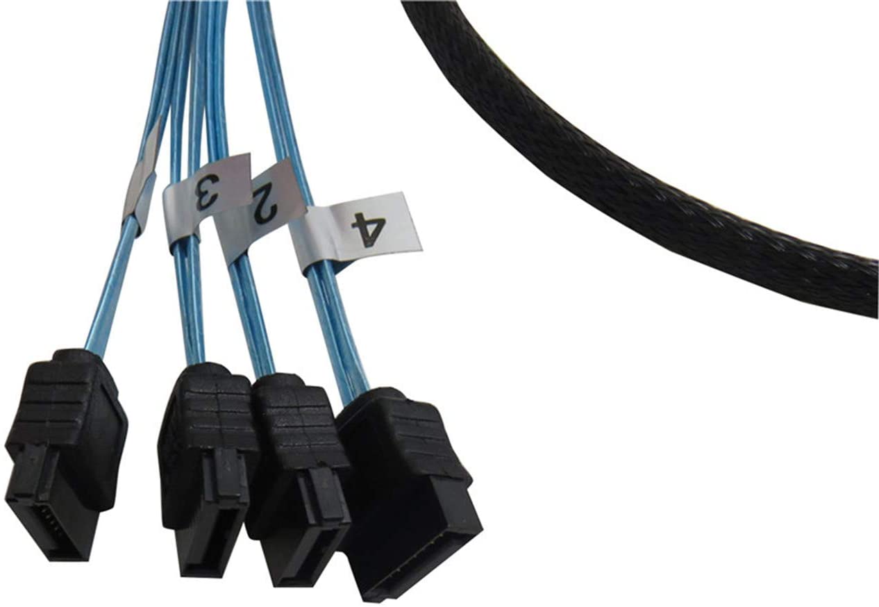 CABLEDECONN Alta velocidad 6 unids/set sata 3 cable SATA SAS Cable 6Gbps  para servidor 1M