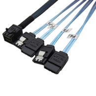 YIWENTEC Internal HD Mini SAS (SFF-8643 Host) to 4X SATA (Target) Hard Drive Cable (100CM) H0107