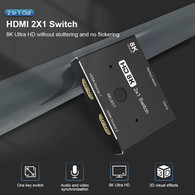 YIWENTE HDMI Ultra HD 8K High Speed 48Gbps Directional Switch Only 2in 1out 8K@60Hz 4K@120Hz Splitter Converter  D0206-HDMI
