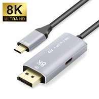 YIWENTEC USB C to DisplayPort 1.4 8K Cable with USB-C PD 8K@60Hz 4K@144Hz Converter Thunderbolt 3 to DisplayPort Adapter D0301