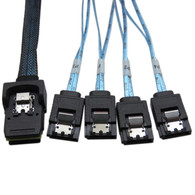 YIWENTEC sas sata cable Internal SFF8087 Mini SAS 36pin Male W/Latch To SATA 7Pin Female (X4) Forward Breakout Cable 1M G0102