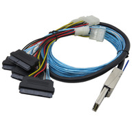 YIWENTEC Mini-SAS SFF-8088 26P to 4 X SAS SFF-8482 29 Pin with Power Cable 1 Meter 3.3 FT G0106 