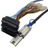 YIWENTEC Mini-SAS SFF-8088 26P to 4 X SAS SFF-8482 29 Pin with Power Cable 1 Meter 3.3 FT G0106 