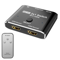 YIWENTEC HDMI 2.1 8K Switch Directional 2in 1out with Remote Control 8K@60Hz 4K@120Hz Converter High Speed 48Gbps Compatible with Xbox PS5 Projectors Monitors E0307 