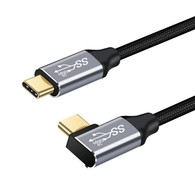 YIWNETEC  USB C to USB C male male  angle  Cable , USB C Data Cable USB 3.2 Gen 2 10Gbps Data Transfer USB C 100W Cable, 4K 60Hz USB C Display Cable  D0103 Angle