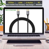 YIWNETEC  USB C to USB C male male  directly  Cable , USB C Data Cable USB 3.2 Gen 2 10Gbps Data Transfer USB C 100W Cable, 4K 60Hz USB C Display Cable  D0103 directly