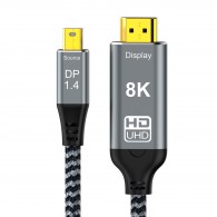 YIWENTEC 8K Mini DisplayPort to HDMI Cable Mini DP to HDMI 2.1 Supports 8K @ 60Hz 4K @ 120Hz HDR Aluminium Shell B0308